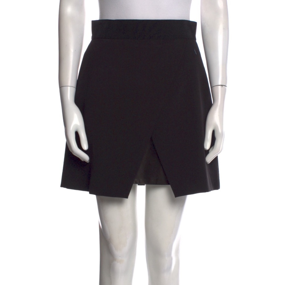 ALICE + OLIVIA - Black Lamb Leather Mini Skirt